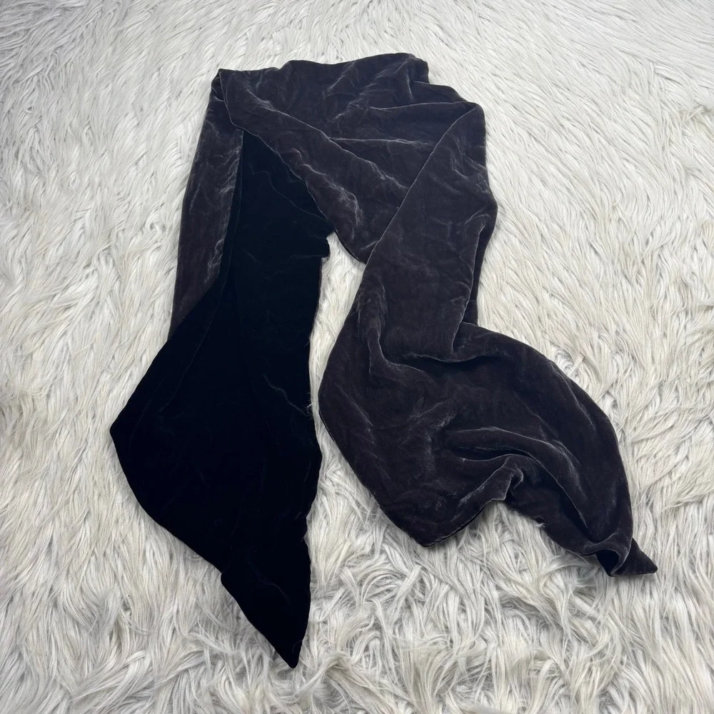 Vintage Banana Republic Two-Toned Pointed Velvet Scarf Sash Wrap Whimsigoth Boho